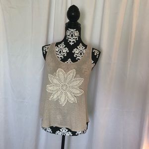 Knit flower summer tank